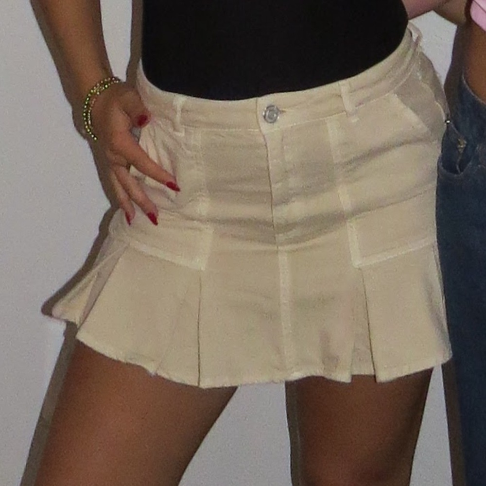 Cream Zara Mini Skirt